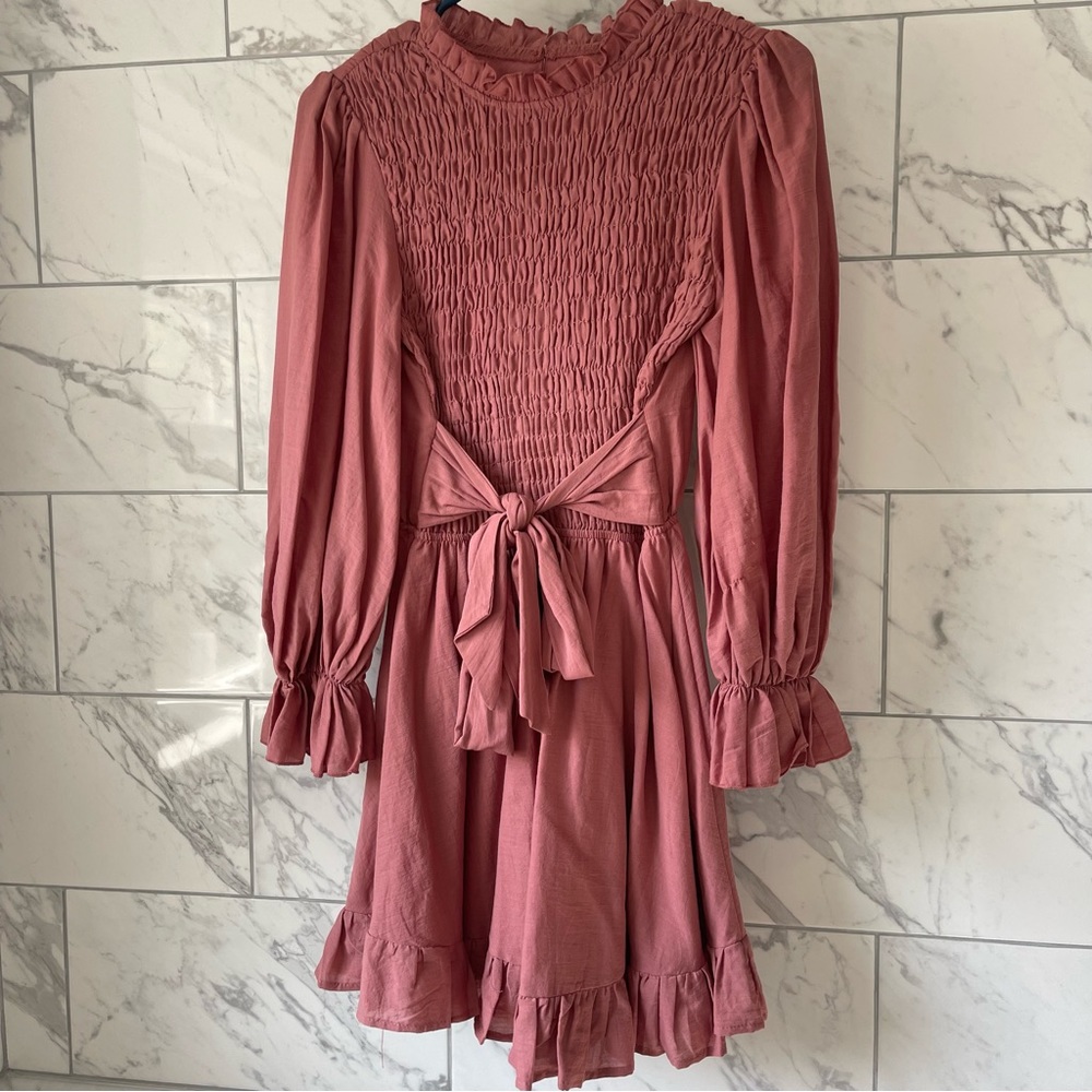 NWT Rose Ruffled Mini Dress